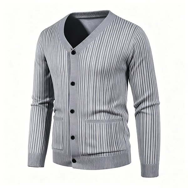 Men's Trendy Slim-Fit Breathable V-Neck Knit Cardigan - Autumn Fashion Casual Jacket
