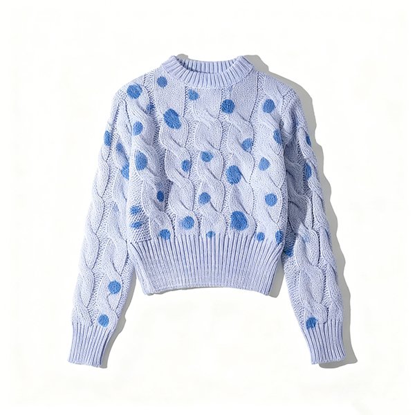 Women's Ribbed Crew Neck Long-Sleeve Pullover - Fashion Knit